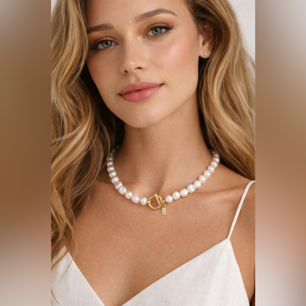 Vanessa Mooney Baroque Freshwater Pearl Toggle Necklace Vm Statement Choker 138$
